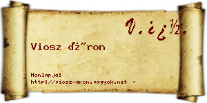 Viosz Áron névjegykártya